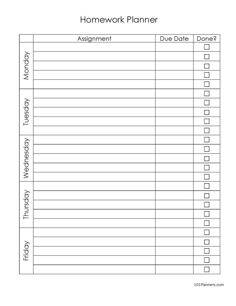 Free Homework Planner Printable: Simple & Cute – Printables for Everyone Free Homework Planner Printable: Simple & Cute - Printables for Everyone