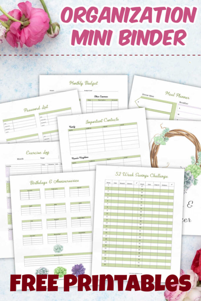 Free Mini Binder Planner Printables - Free Mini Organizational Binder Printable 7 Page | Planner - Savor + Savvy