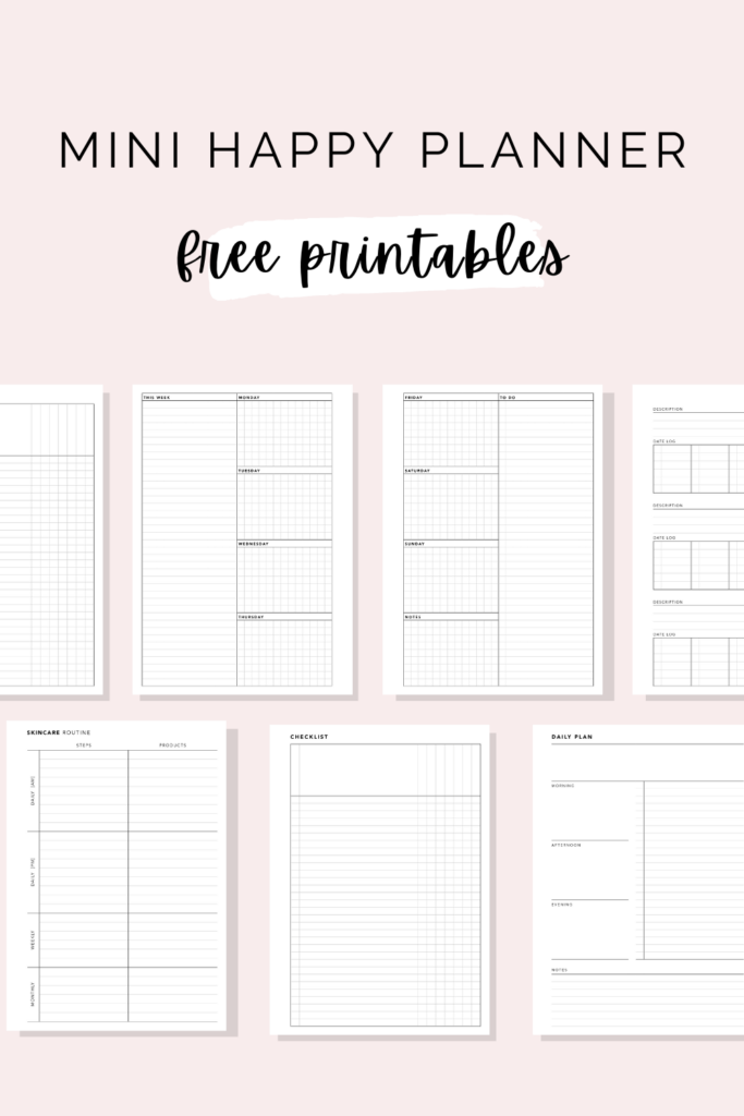 Free Mini Happy Planner Printable Inserts - Mini planner – Artofit