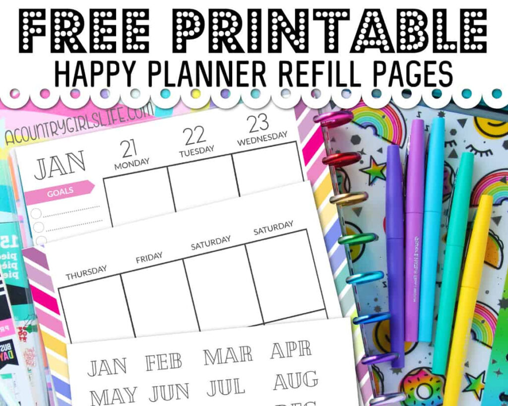 Free Mini Happy Planner Printable Inserts | FREE Printable HQ Free Mini Happy Planner Printable Inserts | FREE Printable HQ
