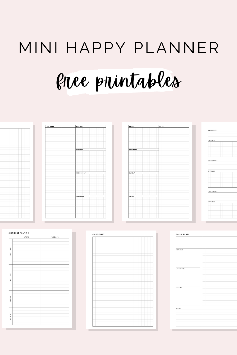 Free Mini Happy Planner Printable Inserts - Mini planner – Artofit