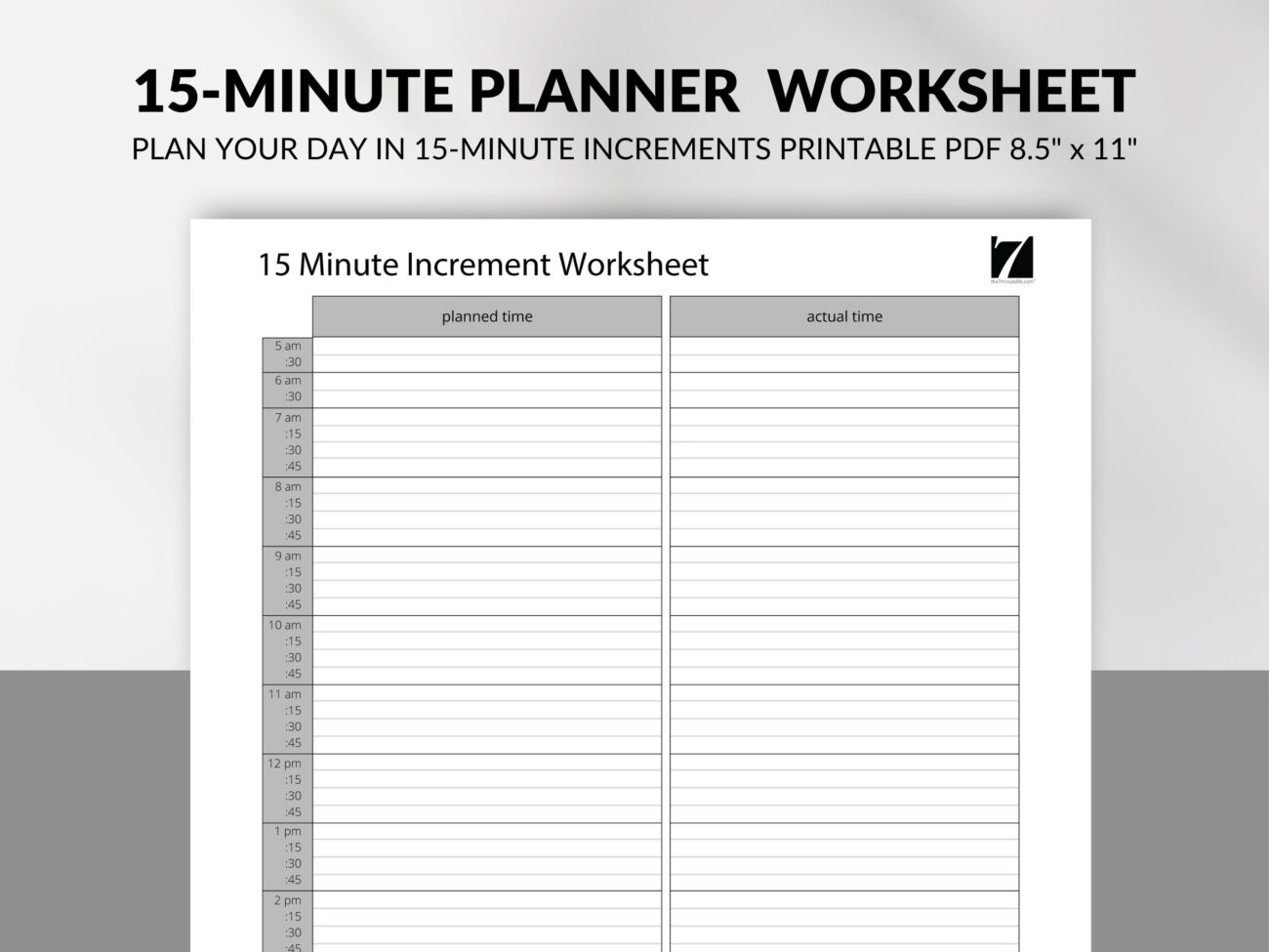 Free Printable 15 Minute Daily Planner Template - 15 Minute Planner Printable Template 15 Minute Daily Planner 15 ...