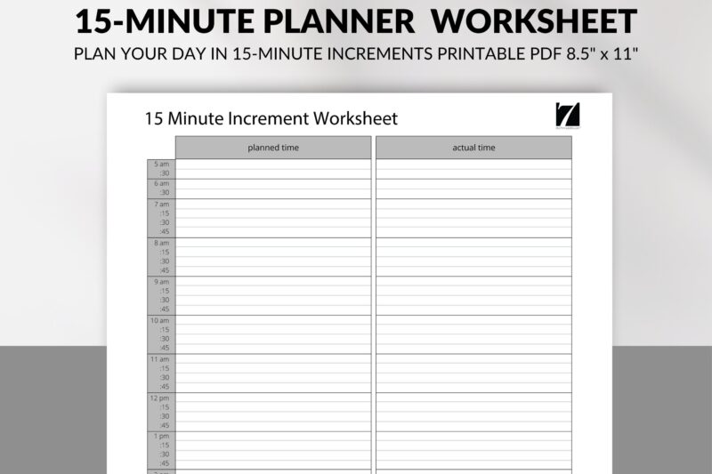 Free Printable 15 Minute Daily Planner Template