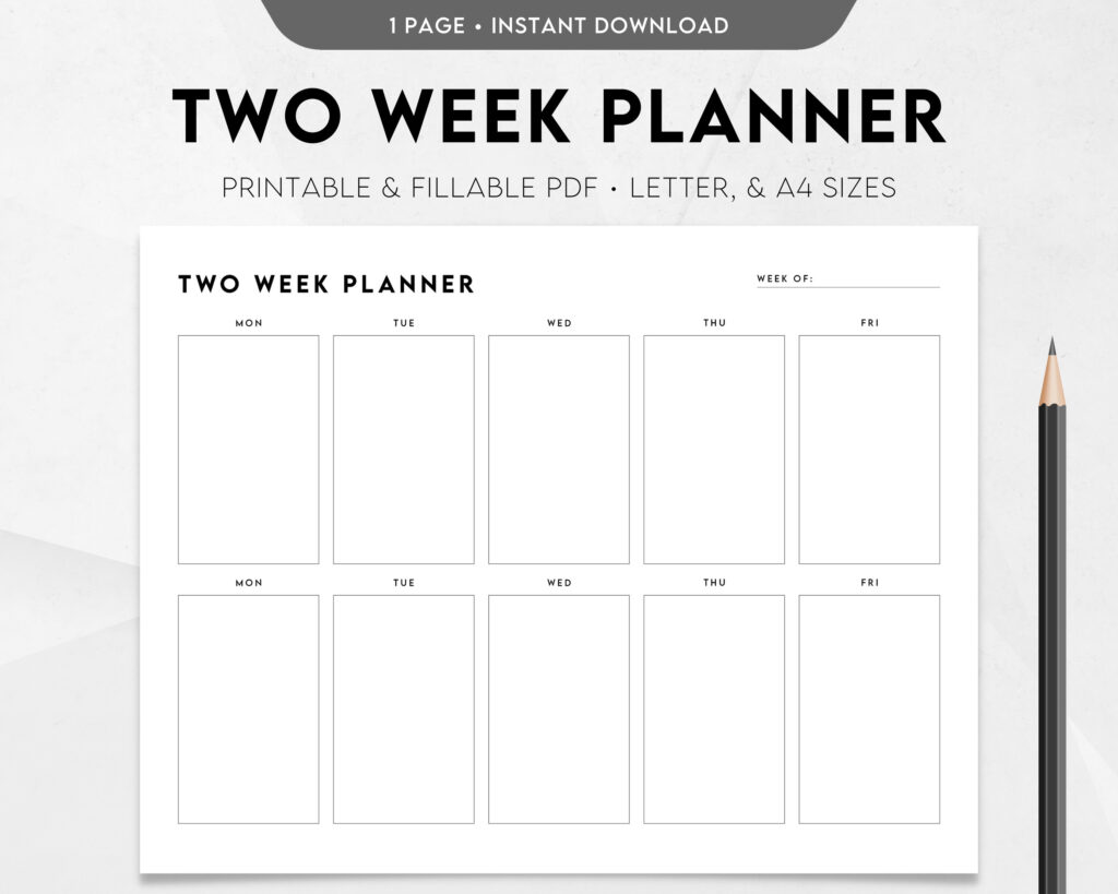 Free Printable 2 Week Planner - 2 Week Planner Free Weekly Schedule Templates For Excel Smartsheet