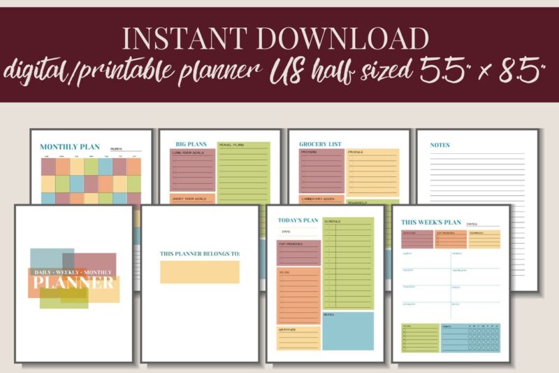Free Printable 5.5 X8 5 Planner Pages