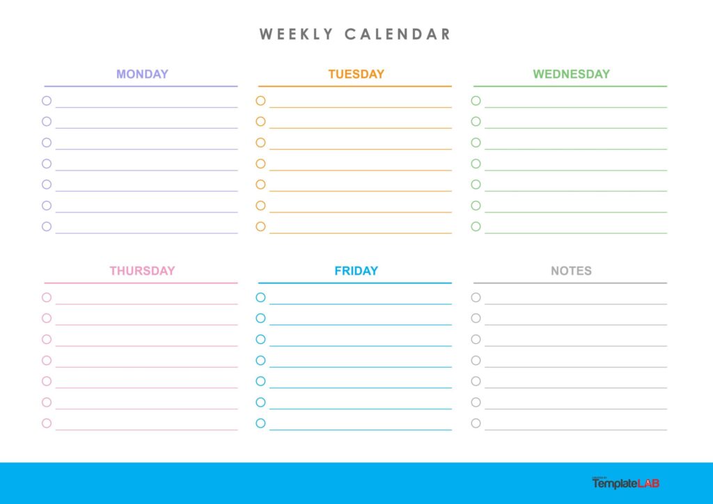Free Printable 5 Day Weekly Calendar - 5 Day Weekly Schedule Template Free
