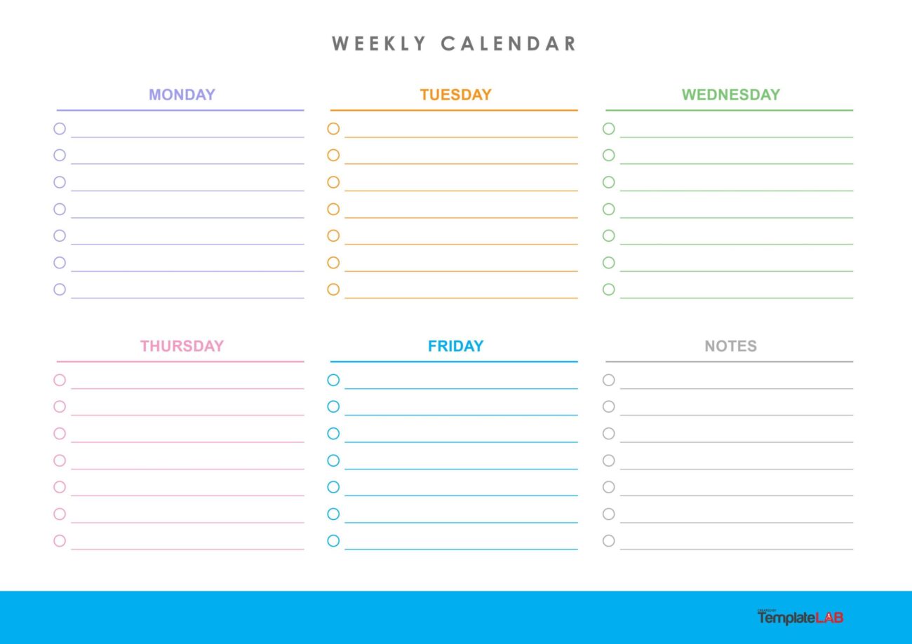 Free Printable 5 Day Weekly Calendar - 5 Day Weekly Schedule Template Free