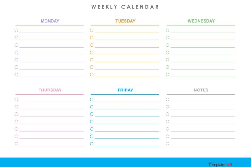 Free Printable 5 Day Weekly Calendar - 5 Day Weekly Schedule Template Free