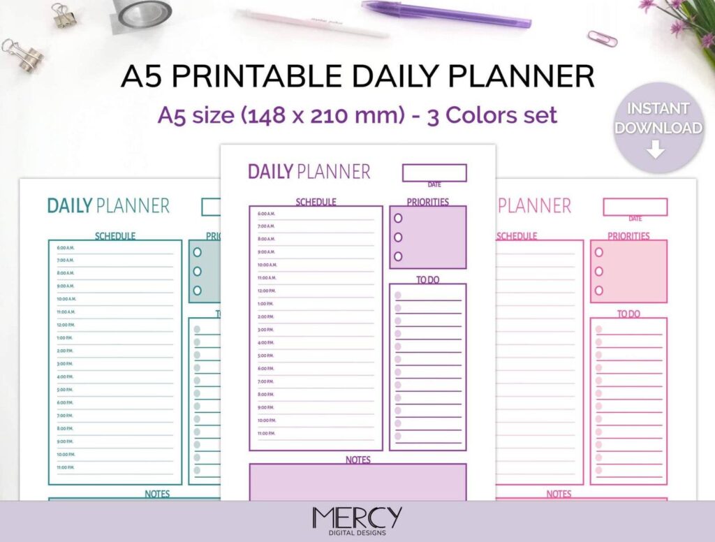 Free Printable A5 Planner Pages - A5 Planner Printables