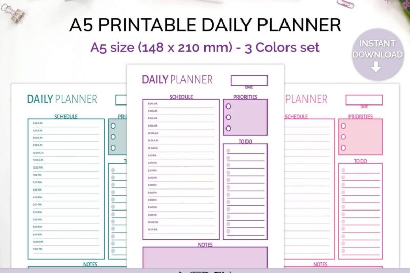 Free Printable A5 Planner Pages