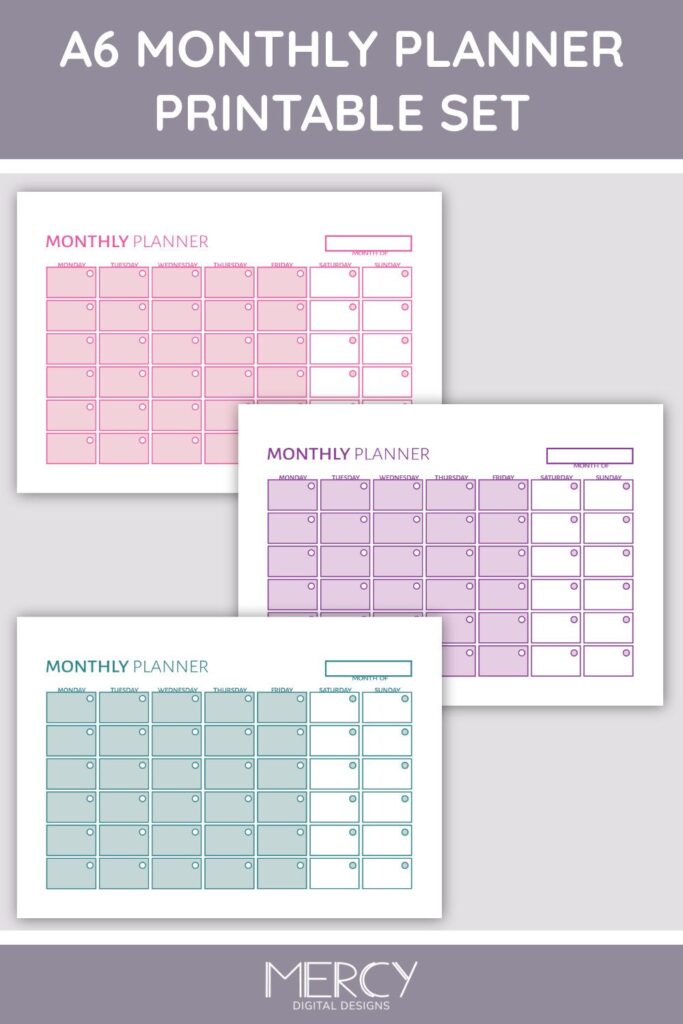 Free Printable A6 Planner Inserts - Free A6 Planner Printables - Printable Templates