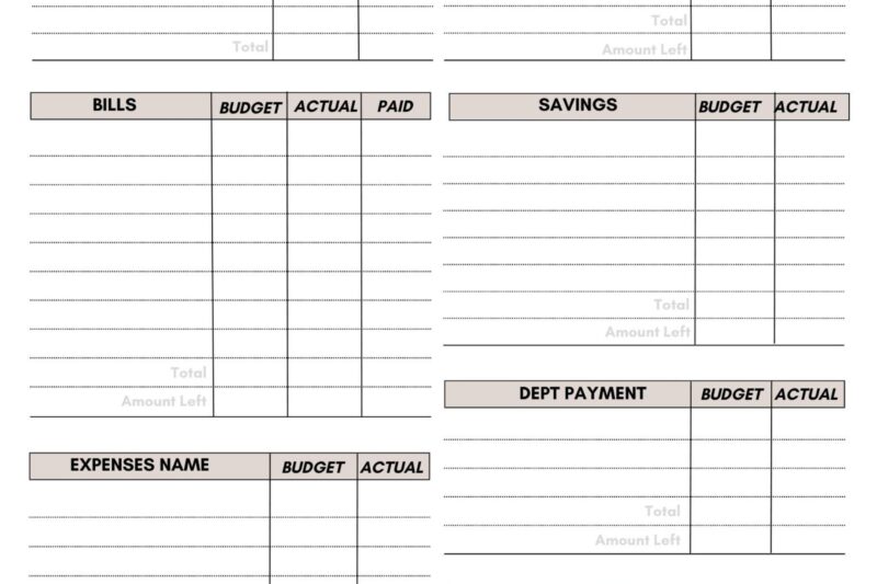 Free Printable Bi Weekly Budget Planner - Bi weekly budget planner templates – Artofit