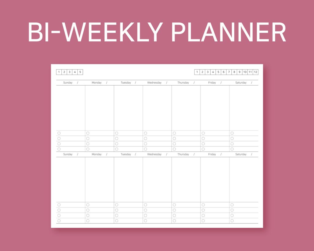 Free Printable Bi Weekly Planner - Bi-Weekly Planner Bi-Weekly Planner Printable Bi-Weekly | Etsy