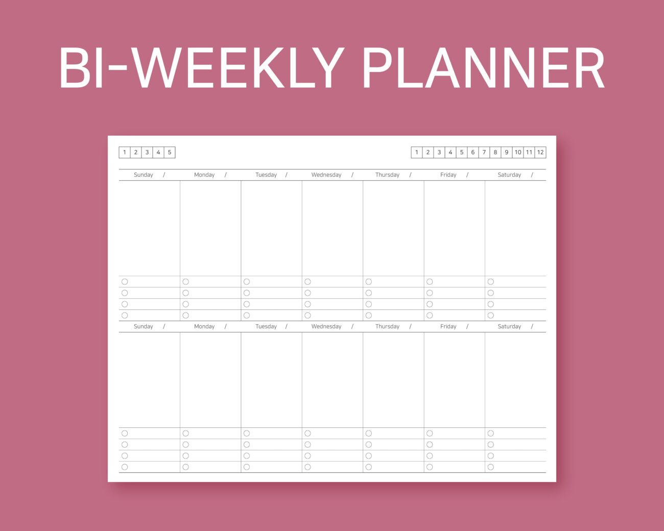 Free Printable Bi Weekly Planner - Bi-Weekly Planner Bi-Weekly Planner Printable Bi-Weekly | Etsy