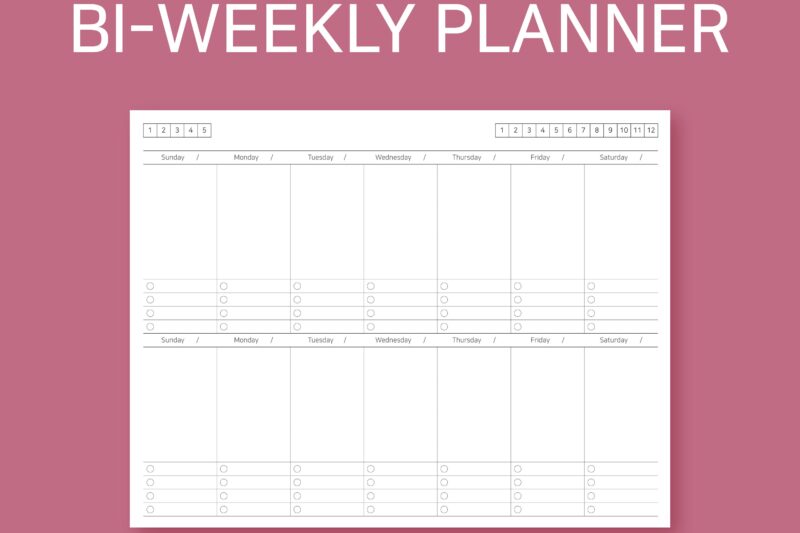 Free Printable Bi Weekly Planner