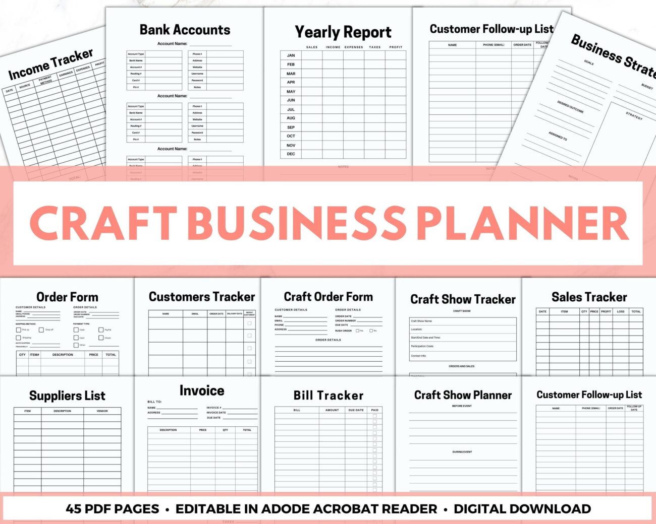 Free Printable Craft Business Planner - Craft Business Plan Template