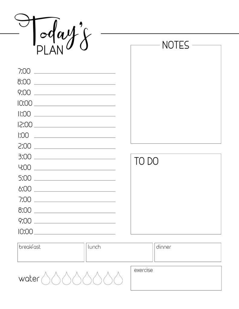 Free Printable Daily Agenda Pages - Printable Blank Daily Schedule Template - Sampletemplate.my.id