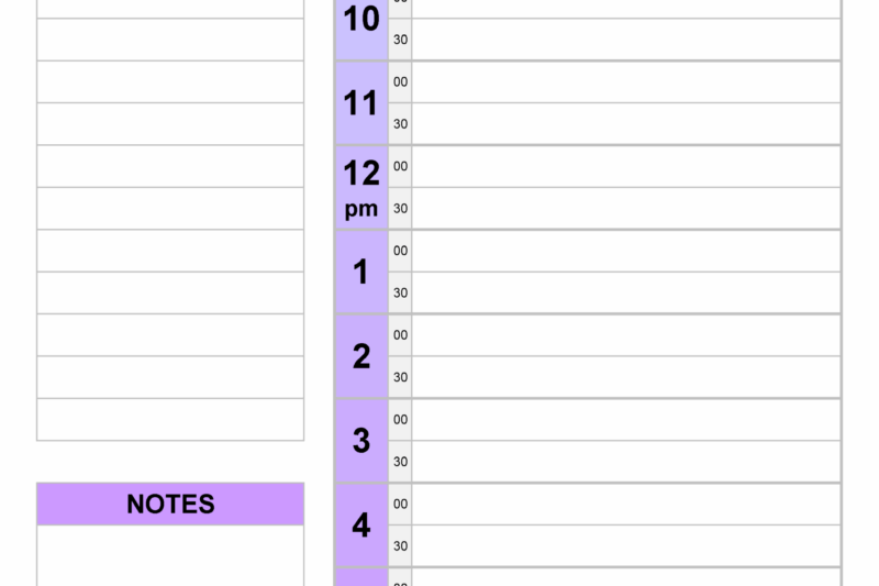 Free Printable Daily Planner 30 Minute Intervals