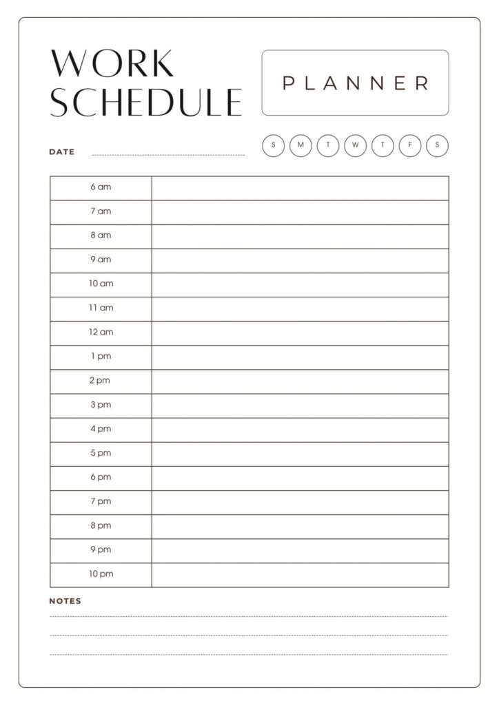 Free Printable Daily Planner For Work – Work Routine Template Free Printable Daily Planner For Work - Work Routine Template