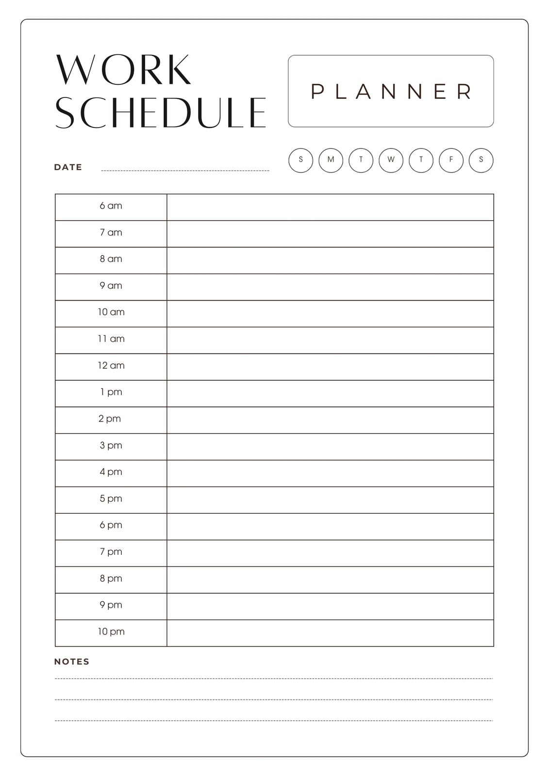 Free Printable Daily Planner For Work - Work Routine Template