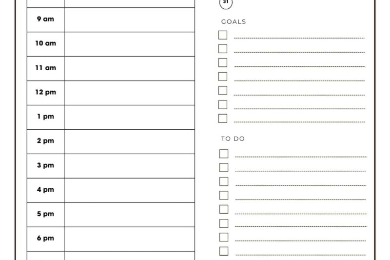 Free Printable Daily Planner With Times - Daily Calendar With Time Slots Printable