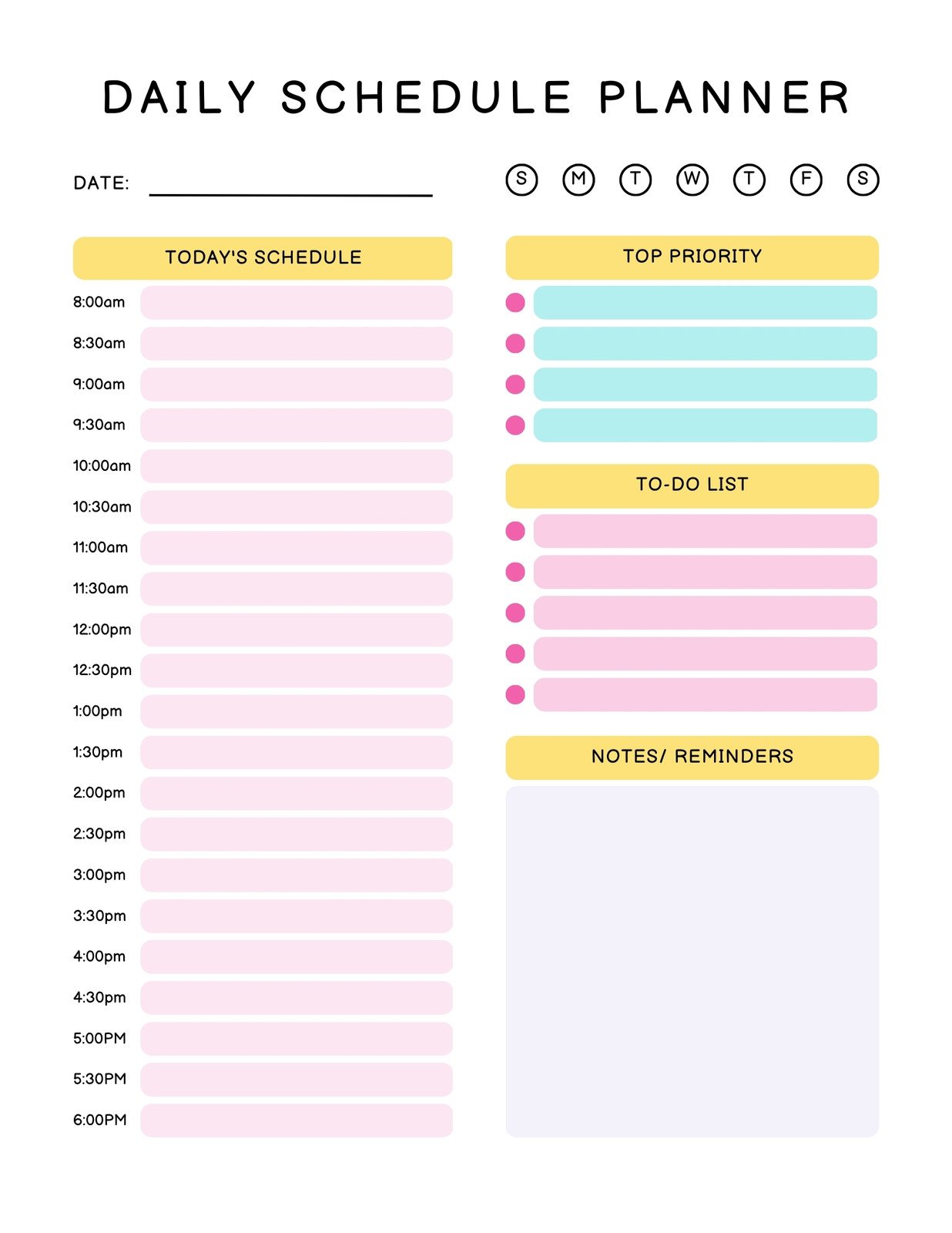 Free Printable Daily Schedule Planner - Free Printable Daily Schedule Calendar Free Printable Worksheet ...