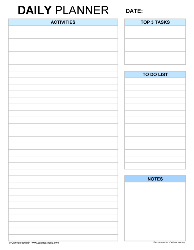 Free Printable Day Planner Sheets - Free Day Planner Printable – Get Organized Now! - Printables for Everyone