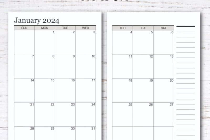 Free Printable Half Size Planner Pages