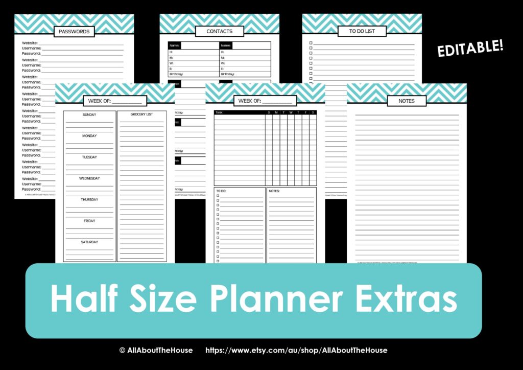 Free Printable Half Size Planner Pages - Free Printable Planner
