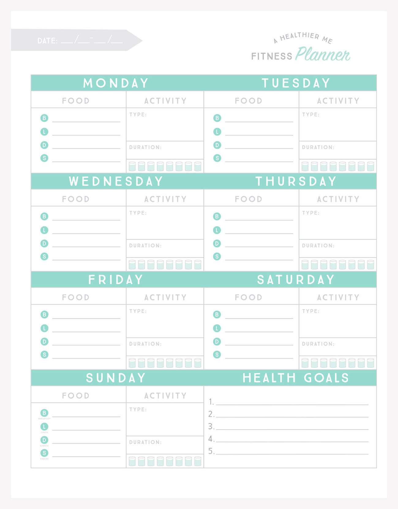 Free Printable Health And Fitness Planner - Printable Fitness Planner at Oliver Gonzalez blog
