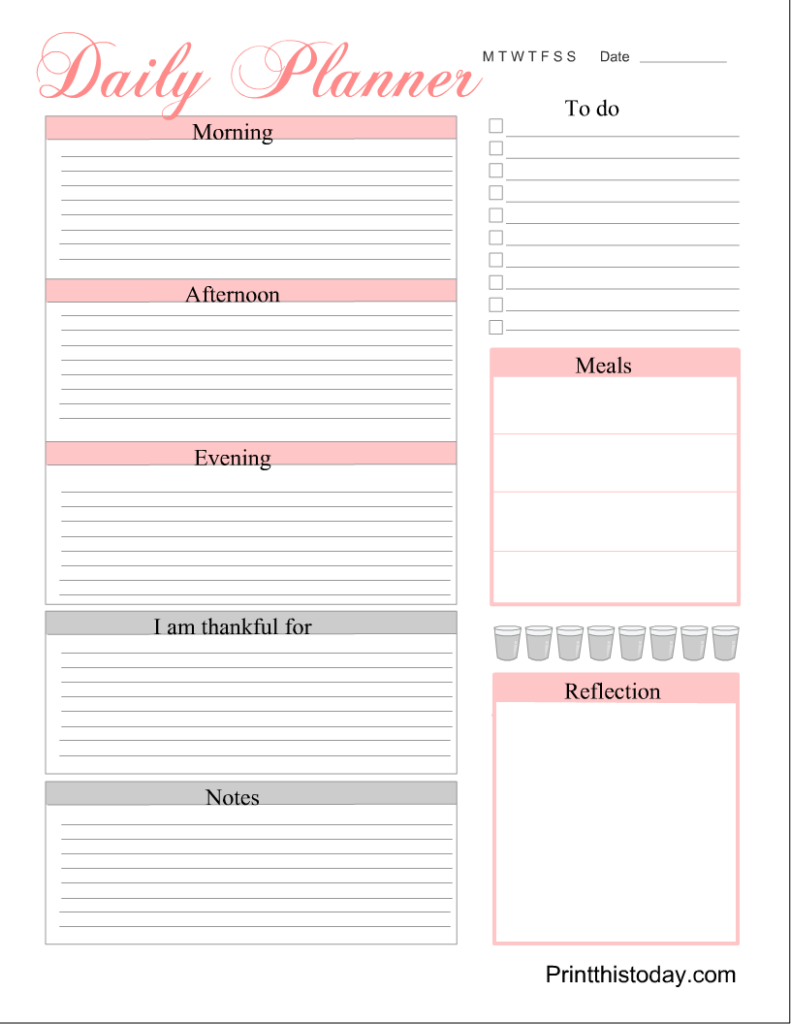 Free Printable Planner Pages - King Printables