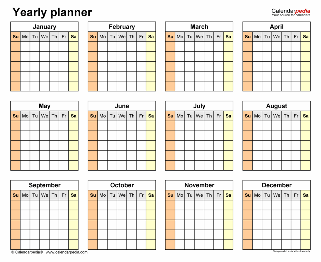 Free Printable Yearly Planner Printable - Printable Yearly Planner Template 2024 - Free Printable Template