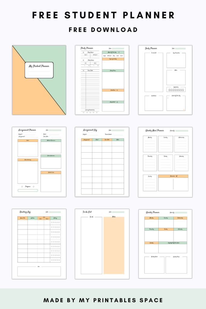 Free Student Planner | Student Planner Printable | Planner for students ...