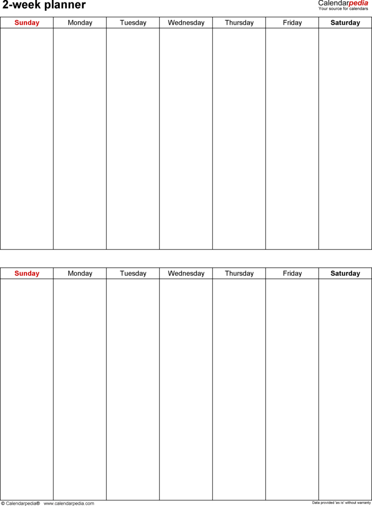 Free Weekly Planners in PDF format - 20+ Templates