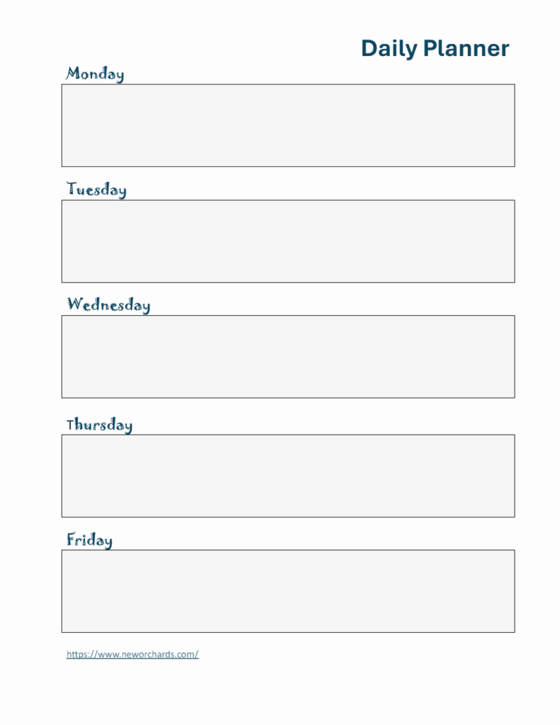 Free Word Daily Planner Templates