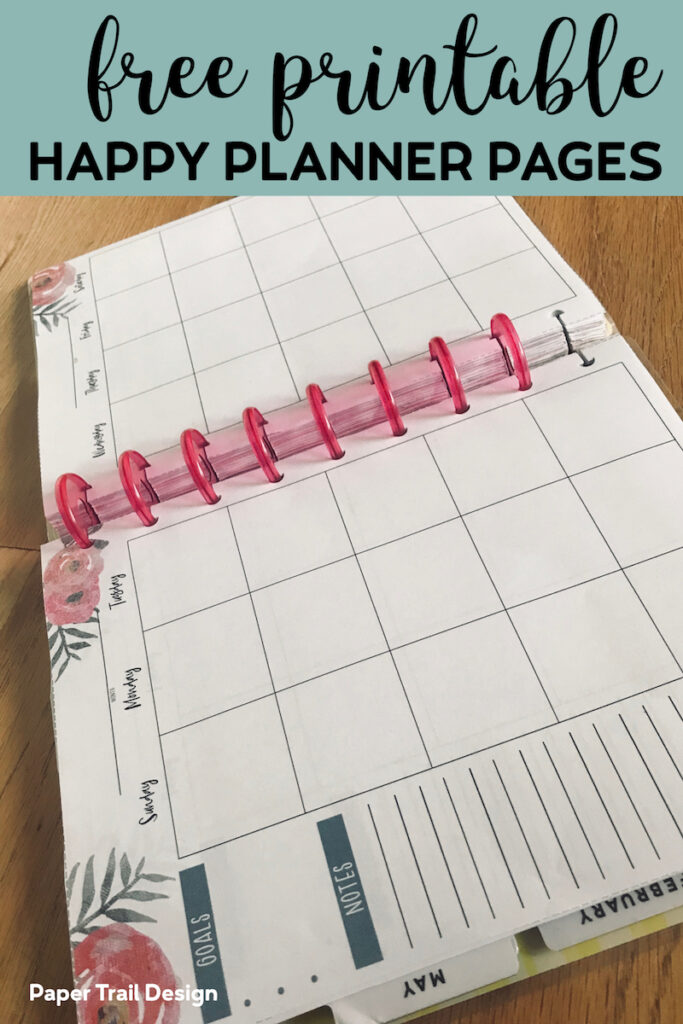 Happy Planner Free Printable Pages – Floral – Paper Trail Design Happy Planner Free Printable Pages - Floral - Paper Trail Design