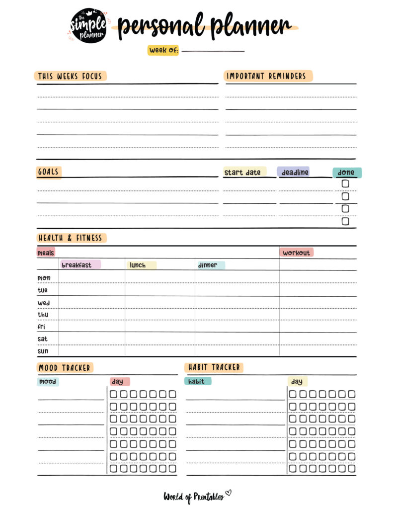 Personal Planner Printables
