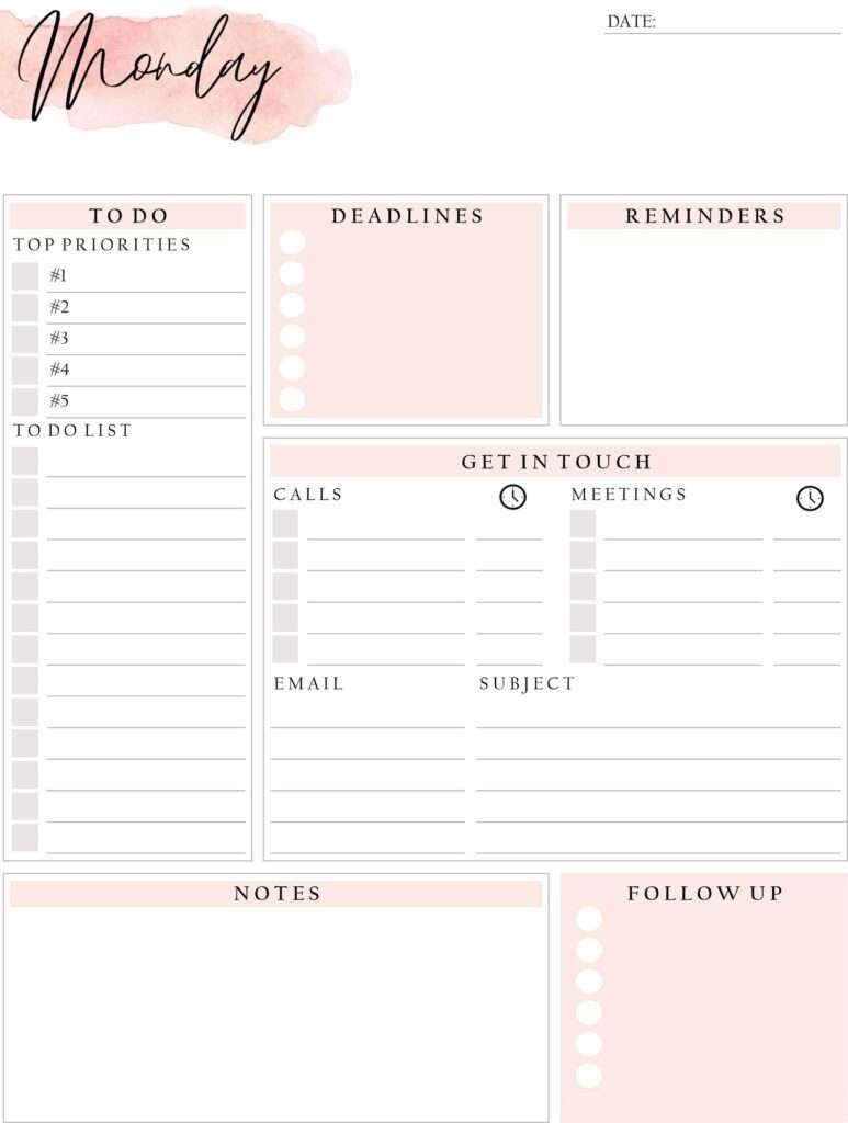Planner Organizer Printable