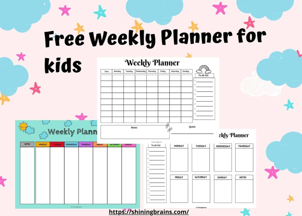 Printable Children’s Weekly Planner Template Printable Children's Weekly Planner Template