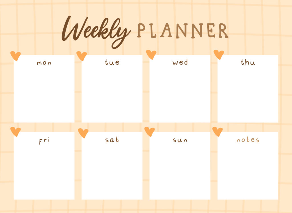 Printable Cute Weekly Planner Template
