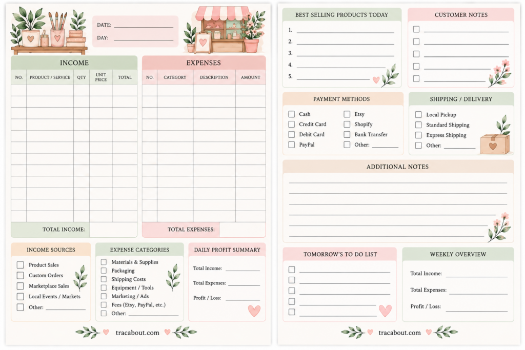 Printable Handmade Business Planner Bundle: Trackers & Logs Printable Handmade Business Planner Bundle: Trackers & Logs