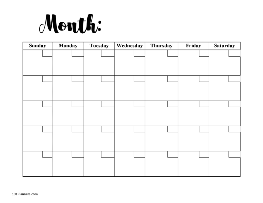 Printable Monthly Planner Printable Monthly Planner
