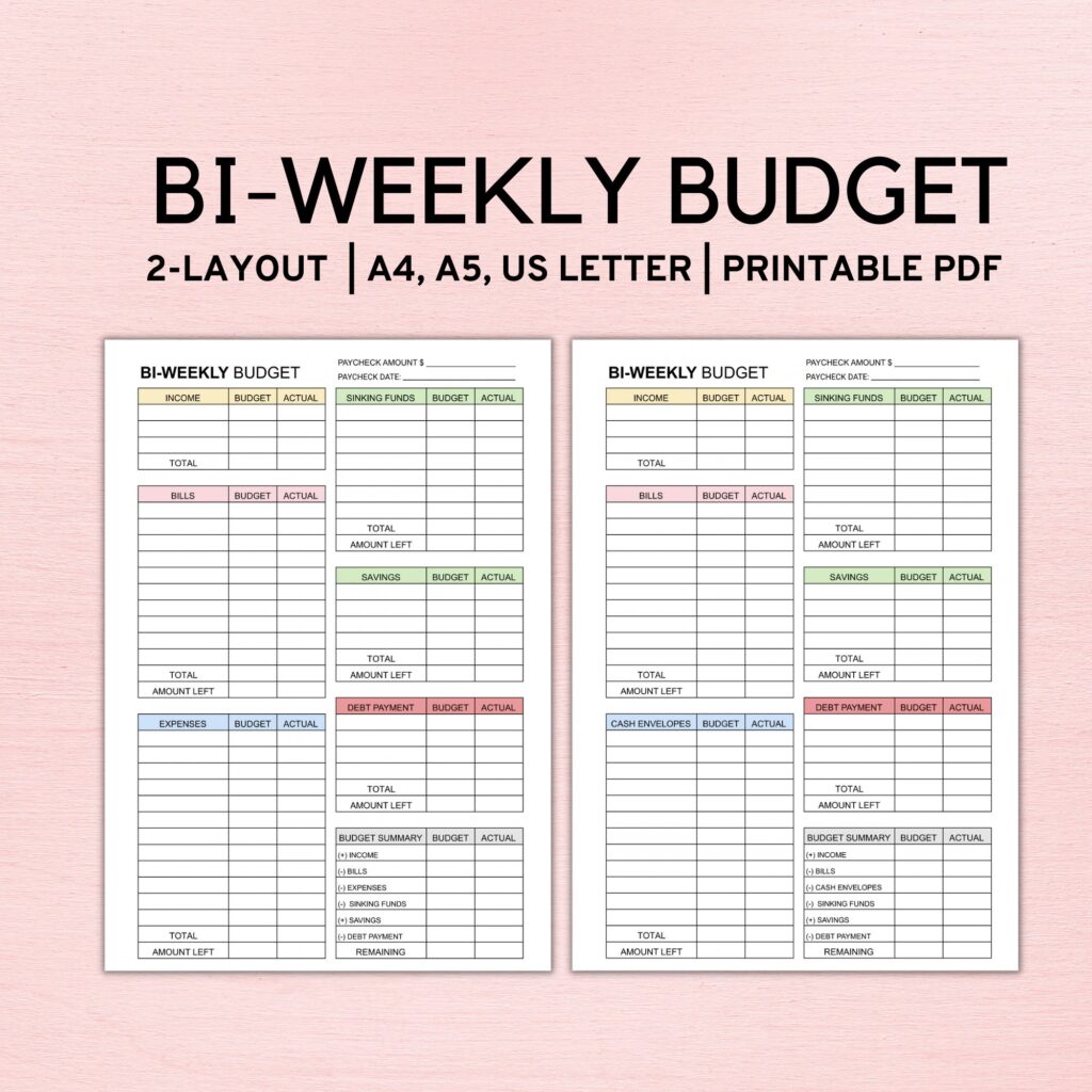 Simple Weekly Budget Template Printable Printable Templates4 Week ...