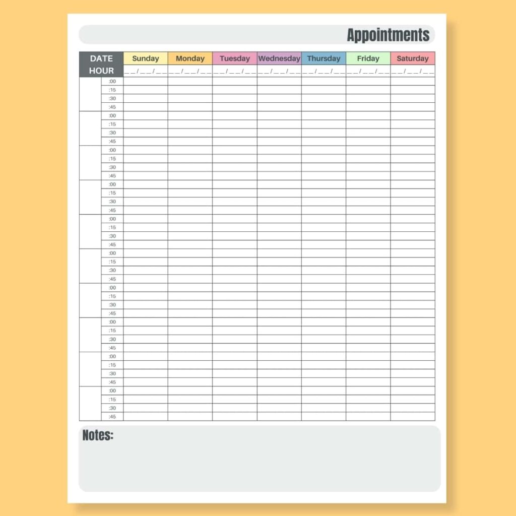 Weekly Appointment Calendar Template 2024 Printable Free Weekly Appointment Calendar Template 2024 Printable Free