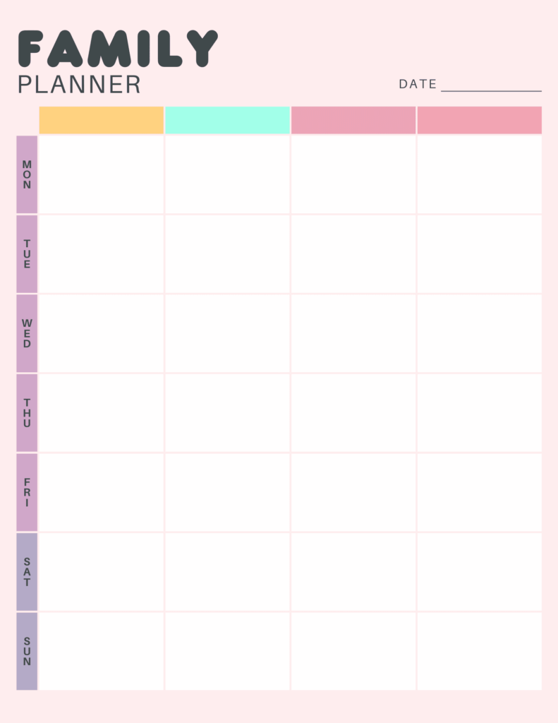 Weekly Family Planner | Free Printable