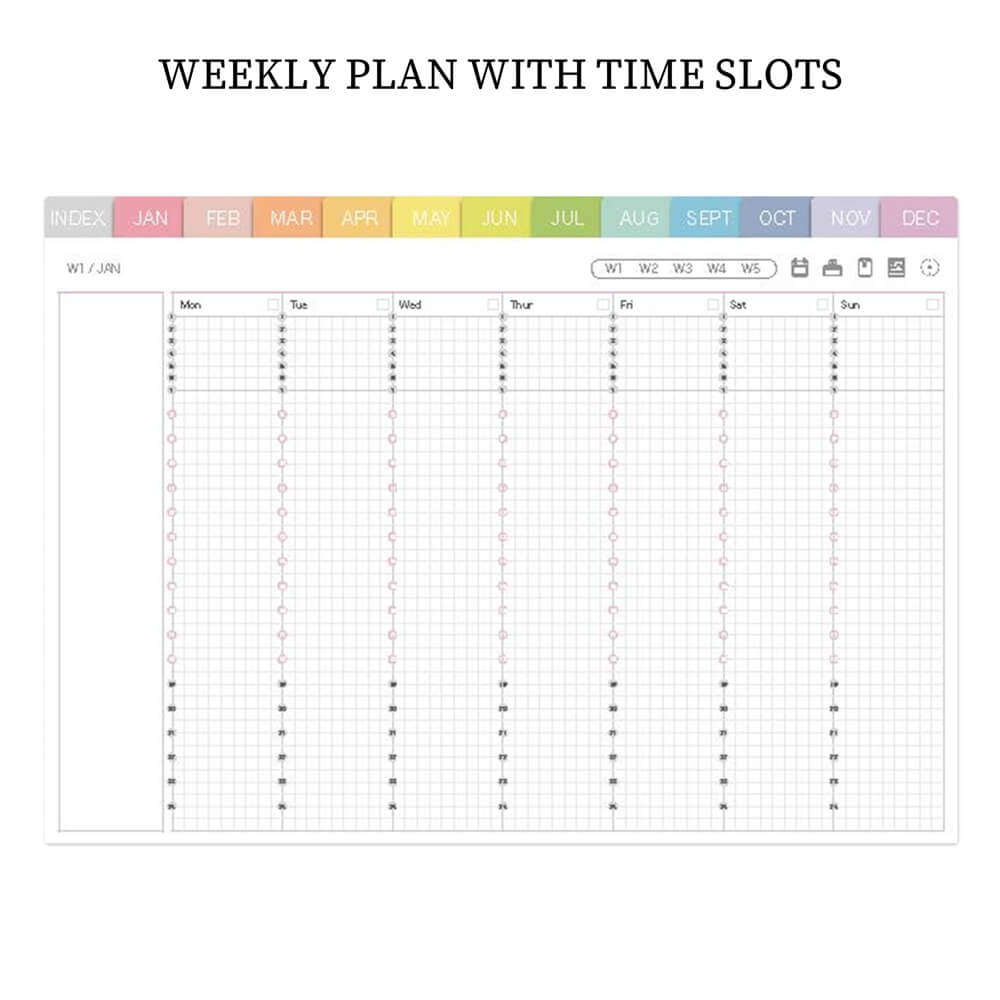 Weekly Planner With Time Slots Weekly Planner With Time Slots